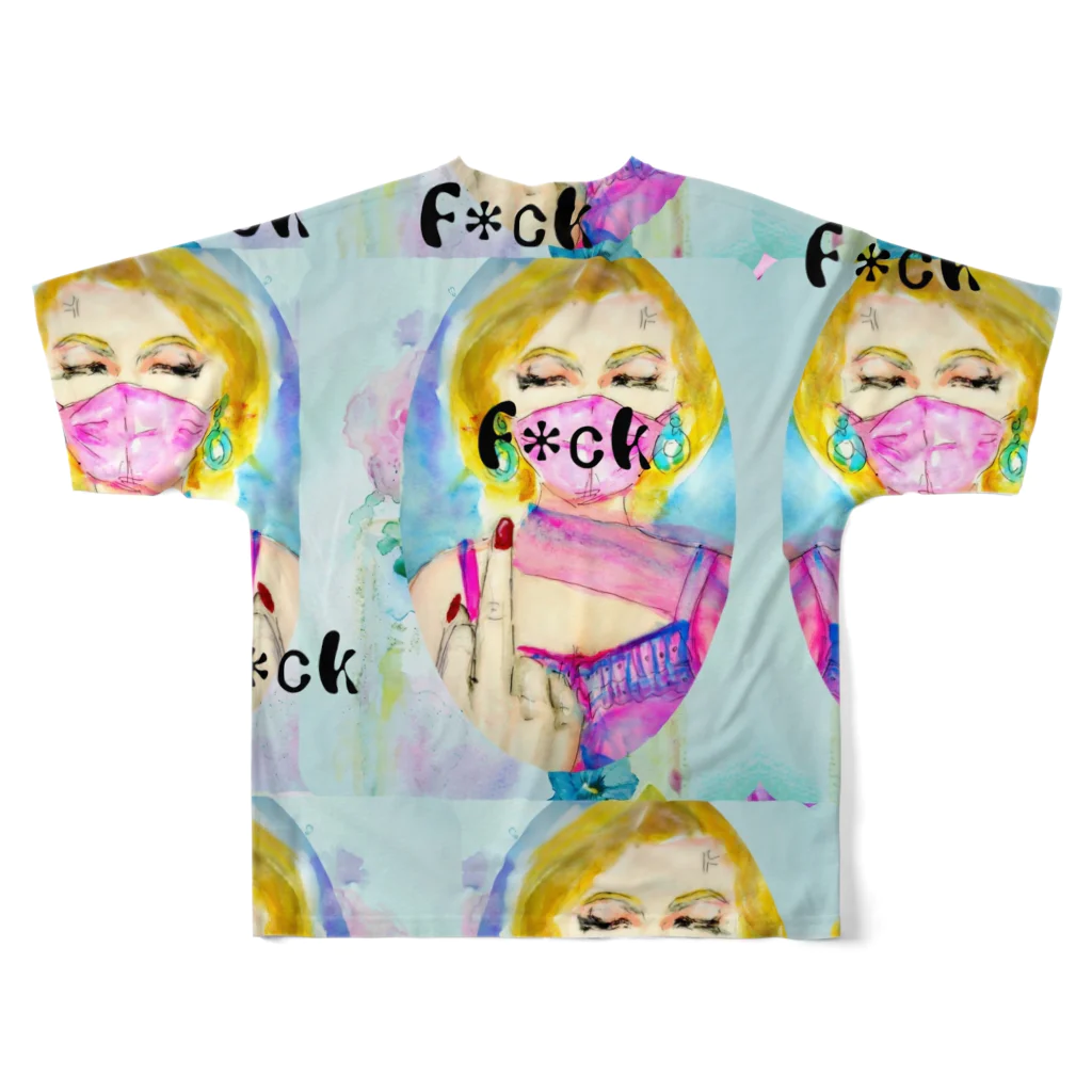 水彩屋のF*ck All-Over Print T-Shirt :back