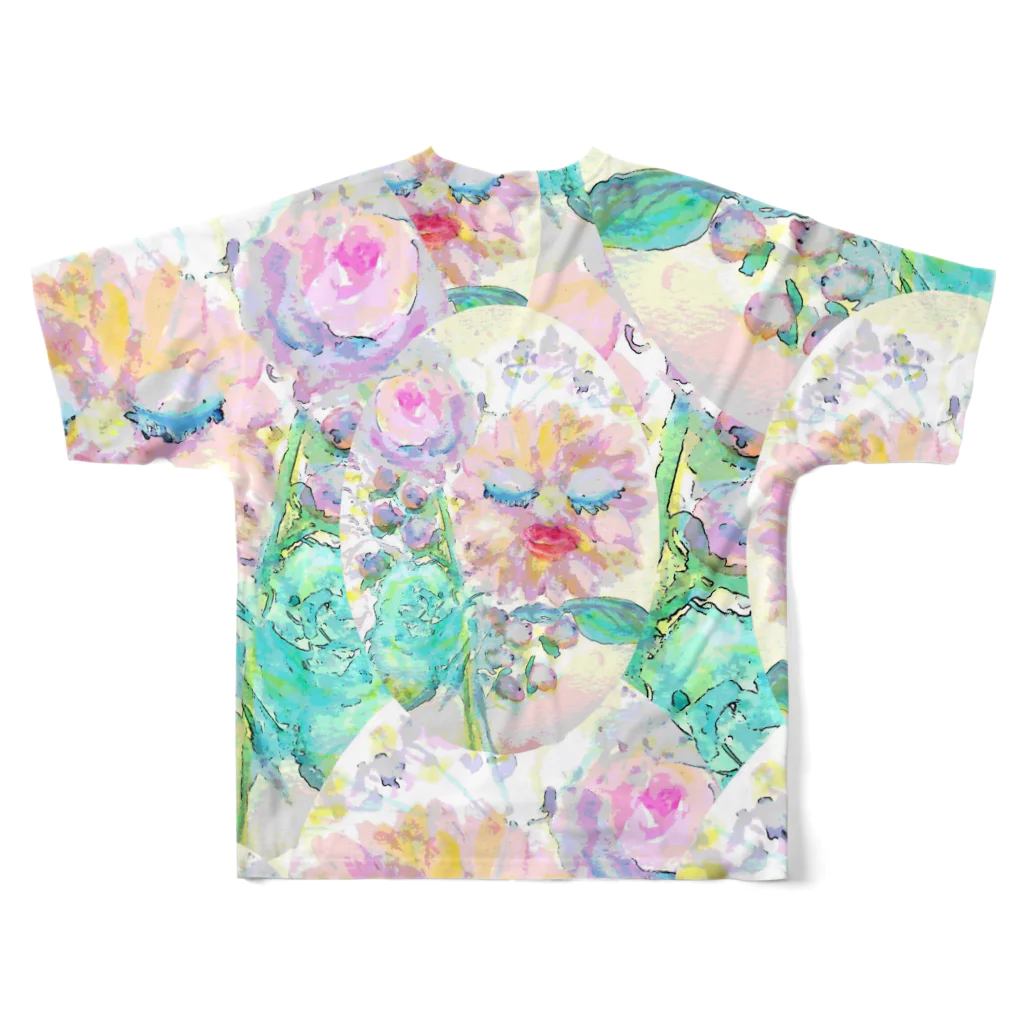 水彩屋の花の妖精 All-Over Print T-Shirt :back