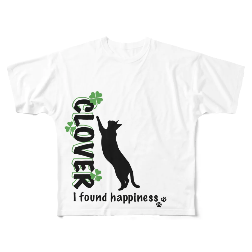 MegSan's free design🌷のラッキーな猫 フルグラフィックTシャツ