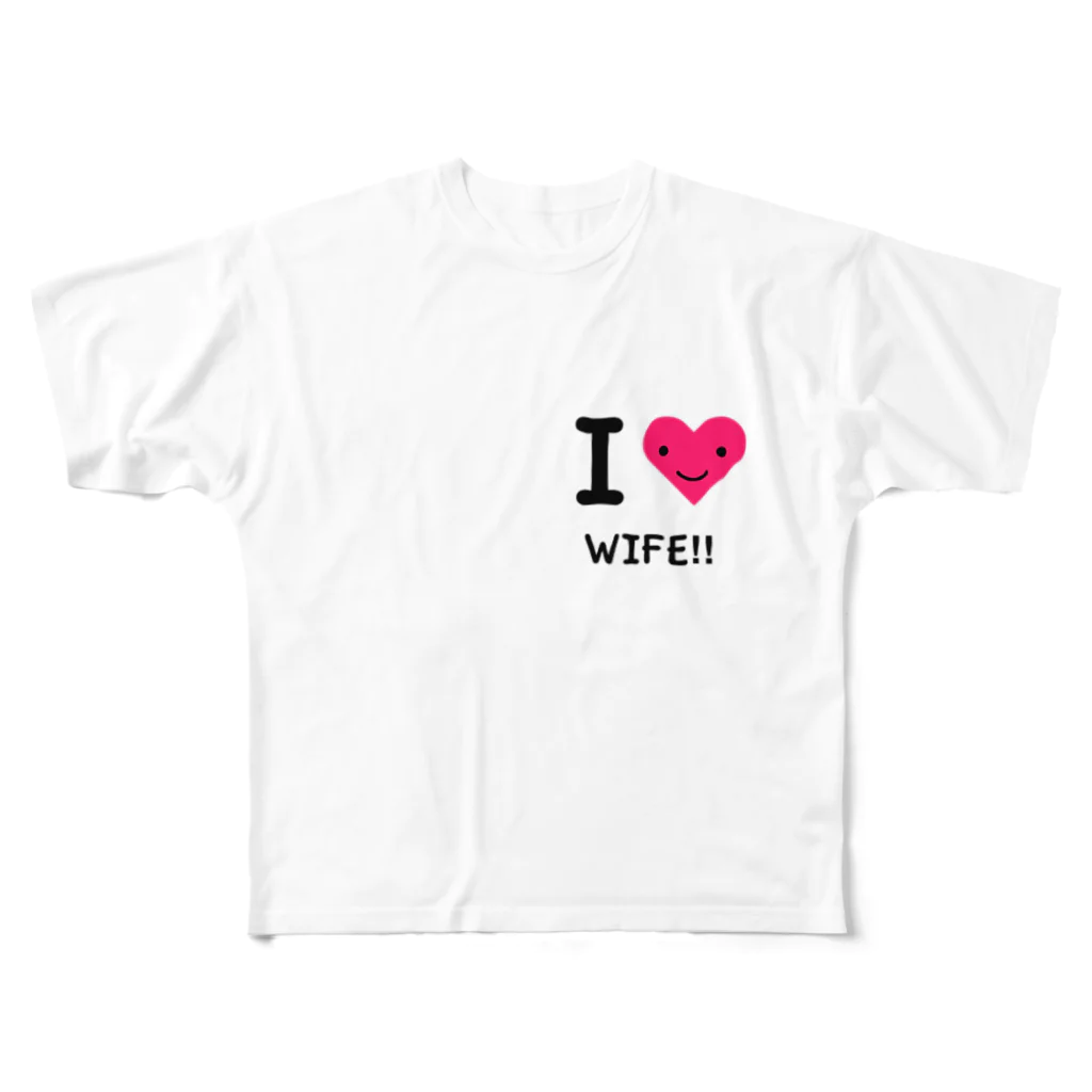 ONLY_BY_ONLYのI ❤︎ WIFE‼︎ フルグラフィックTシャツ