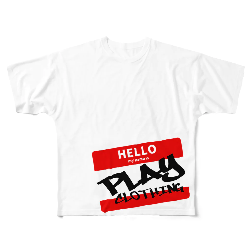 PLAY clothingのHELLO MY NAME IS PLAY  R ① フルグラフィックTシャツ