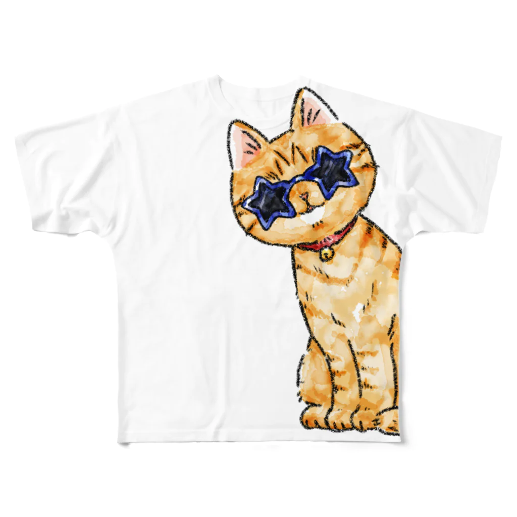 はぴねこ。のスターグラス🕶️ All-Over Print T-Shirt