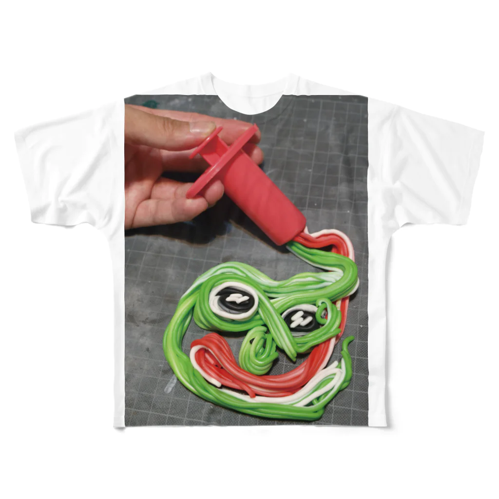 めかぶの指先堂のCRAYPEPE フルグラフィックTシャツ