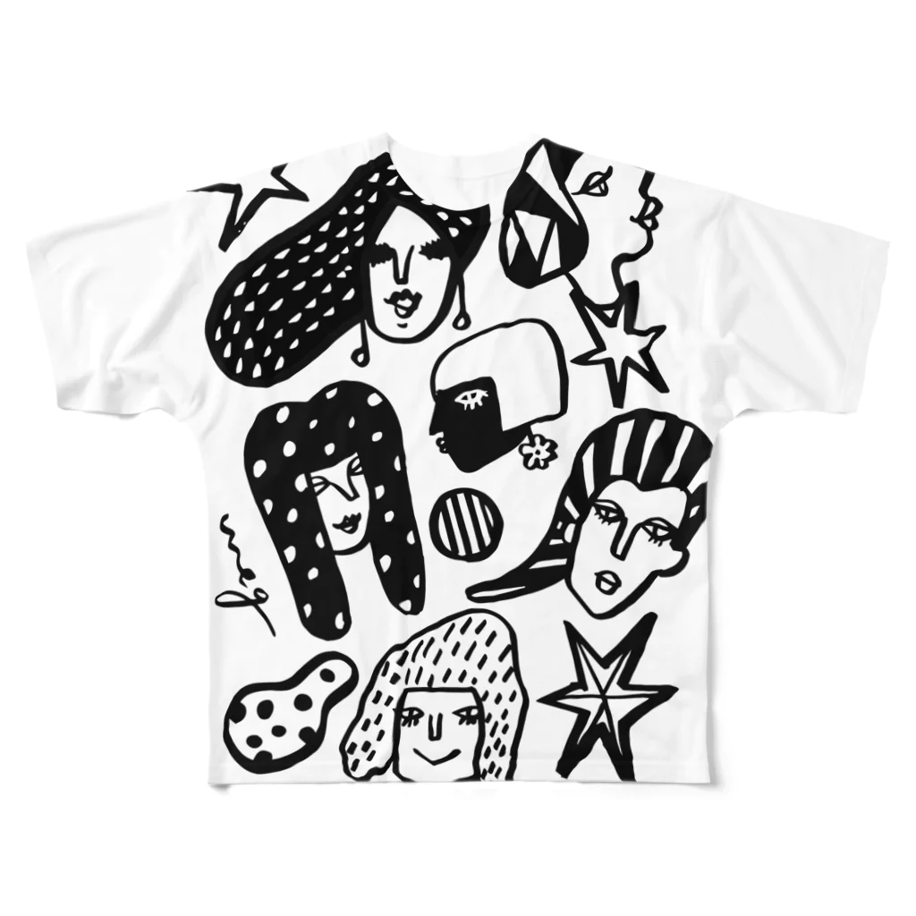 megumiillustrationのwomen-mono フルグラフィックTシャツ