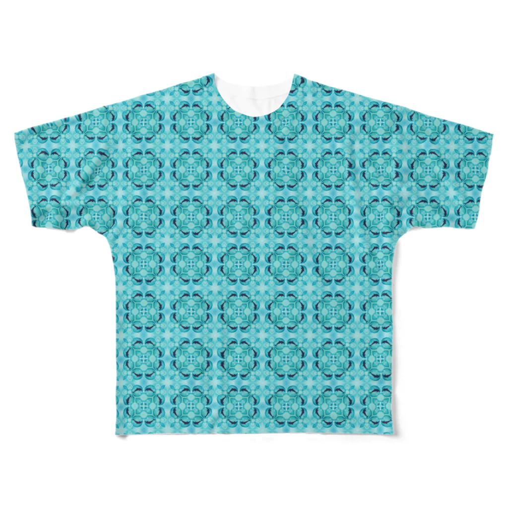 アクアパステル　たにがわりさのアクアボール（いるか） All-Over Print T-Shirt
