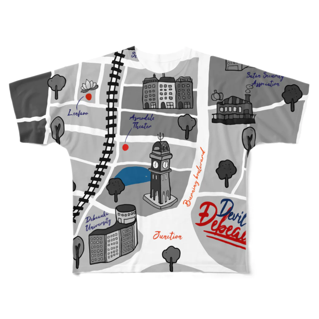 N105WORKSのDEBEAUKA All-Over Print T-Shirt