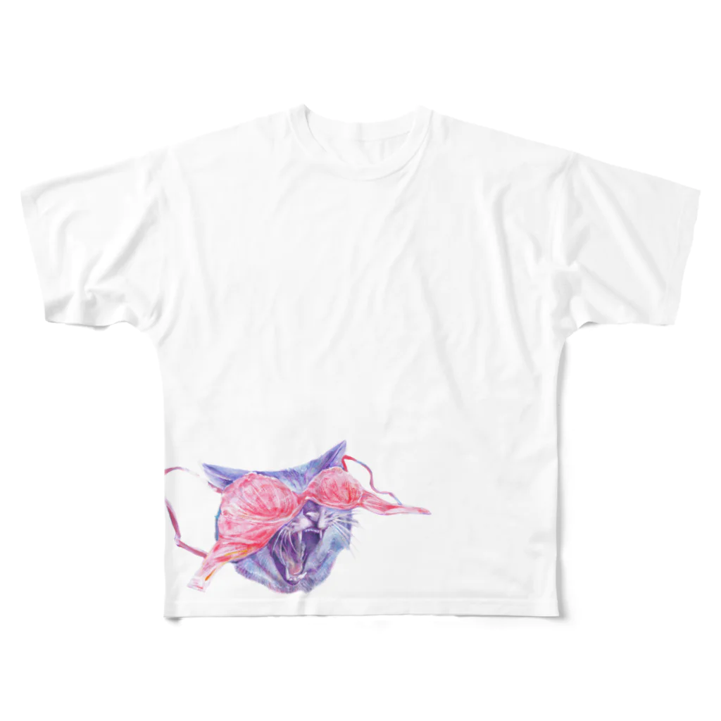 AKUBI NEKOのＡＫＵＢＩＮＥＫＯ All-Over Print T-Shirt