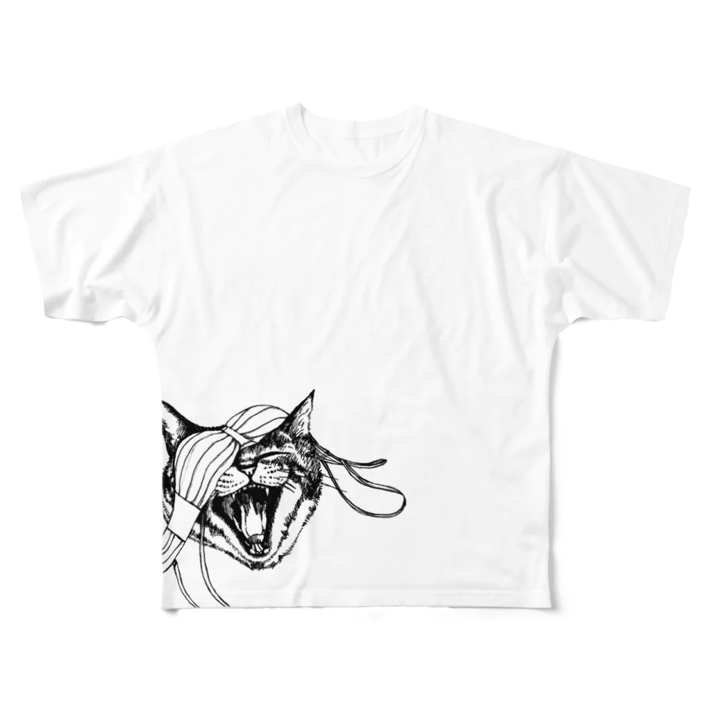 AKUBI NEKOのＡＫＵＢＩＮＥＫＯ All-Over Print T-Shirt