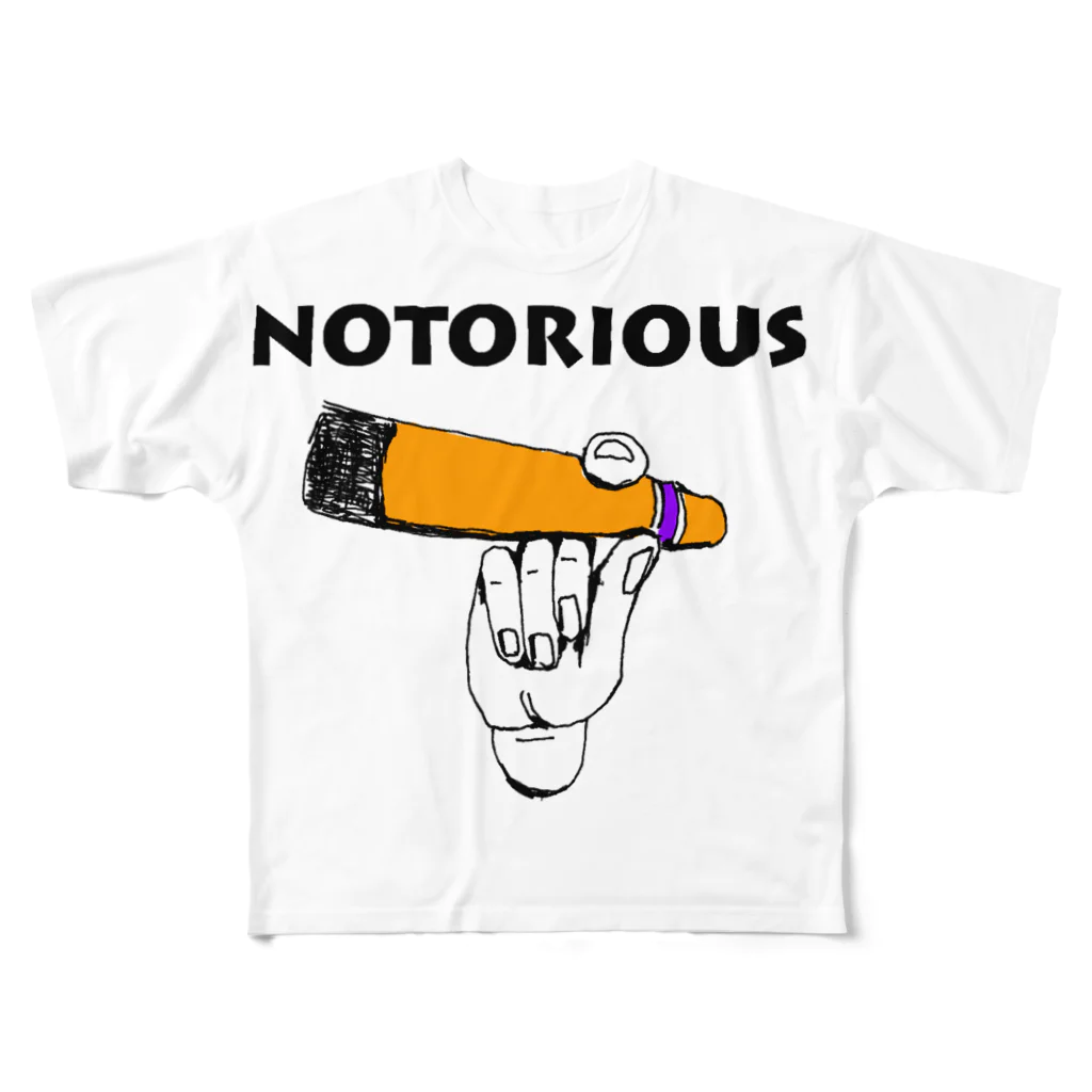 NIKORASU GOのNOTORIOUS フルグラフィックTシャツ