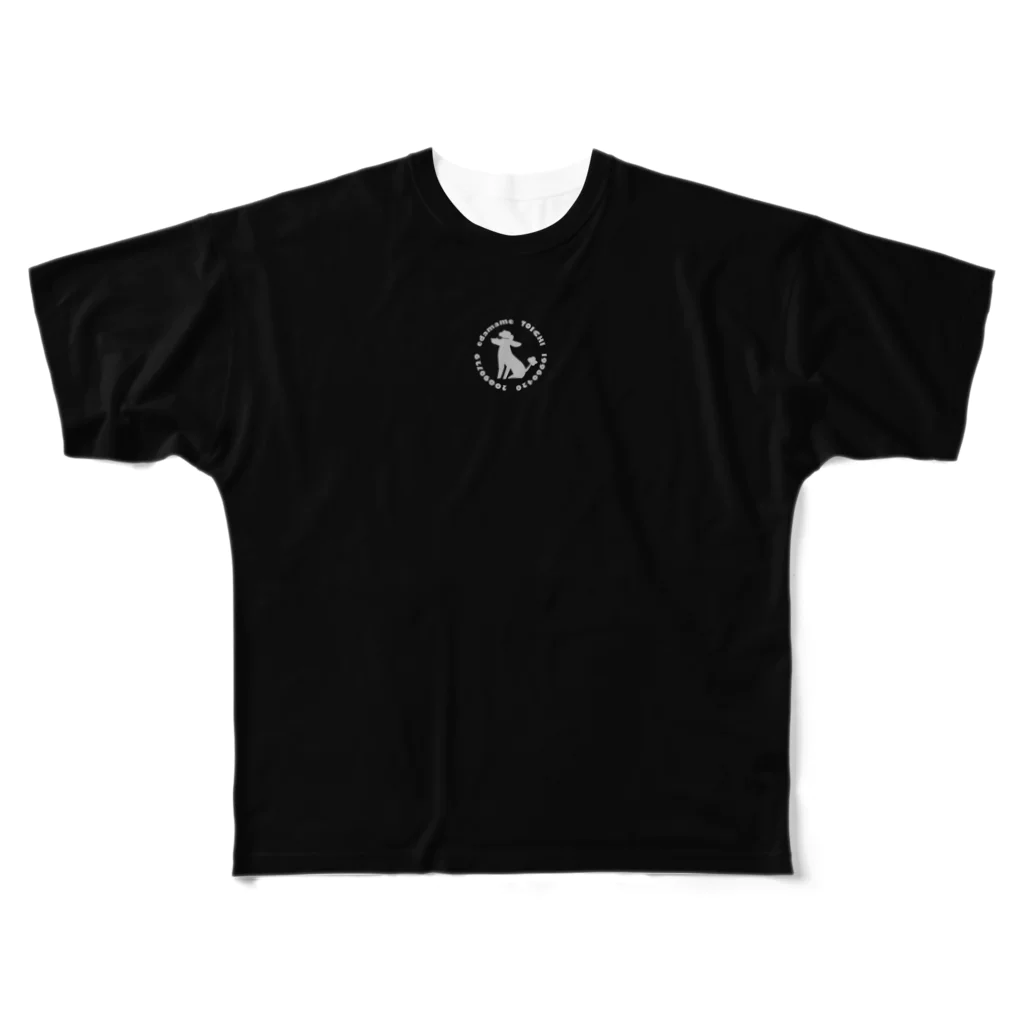 エダマメトイチのトイプードルのエダマメトイチtwo-tone black フルグラフィックTシャツ