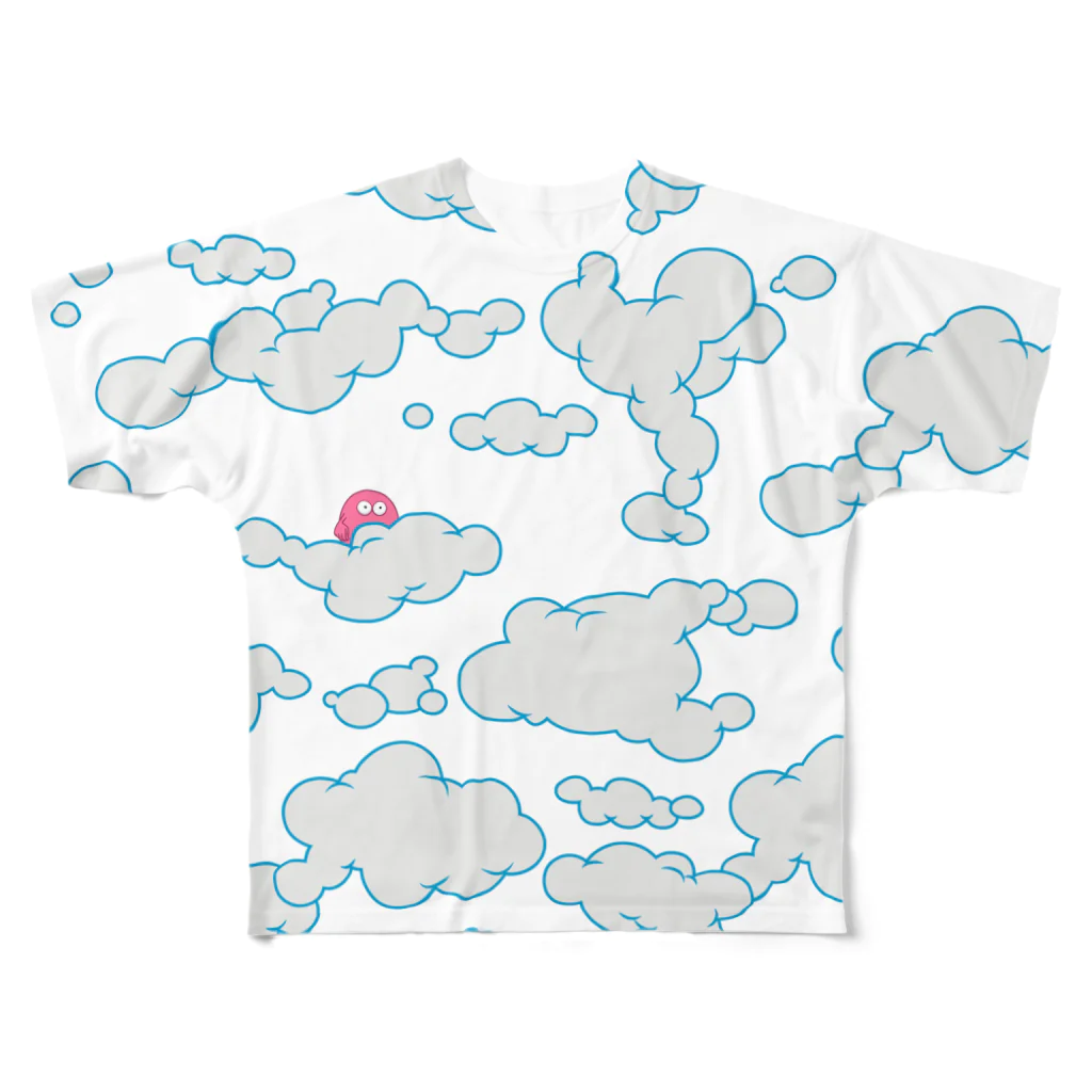 モルク -molk-の曇り空を見上げると、、-Live in the clouds- フルグラフィックTシャツ