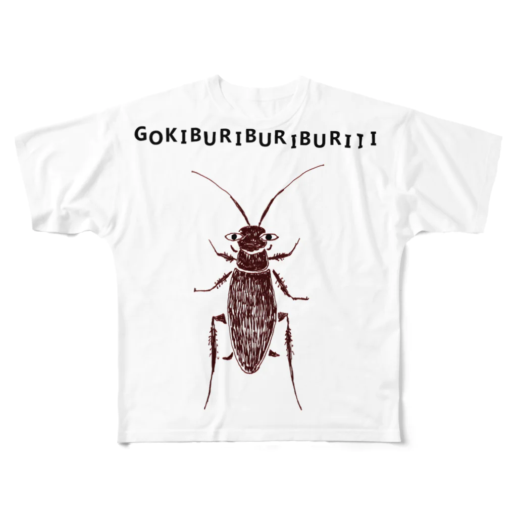 NIKORASU GOのごきぶりぶりぶりいいい フルグラフィックTシャツ