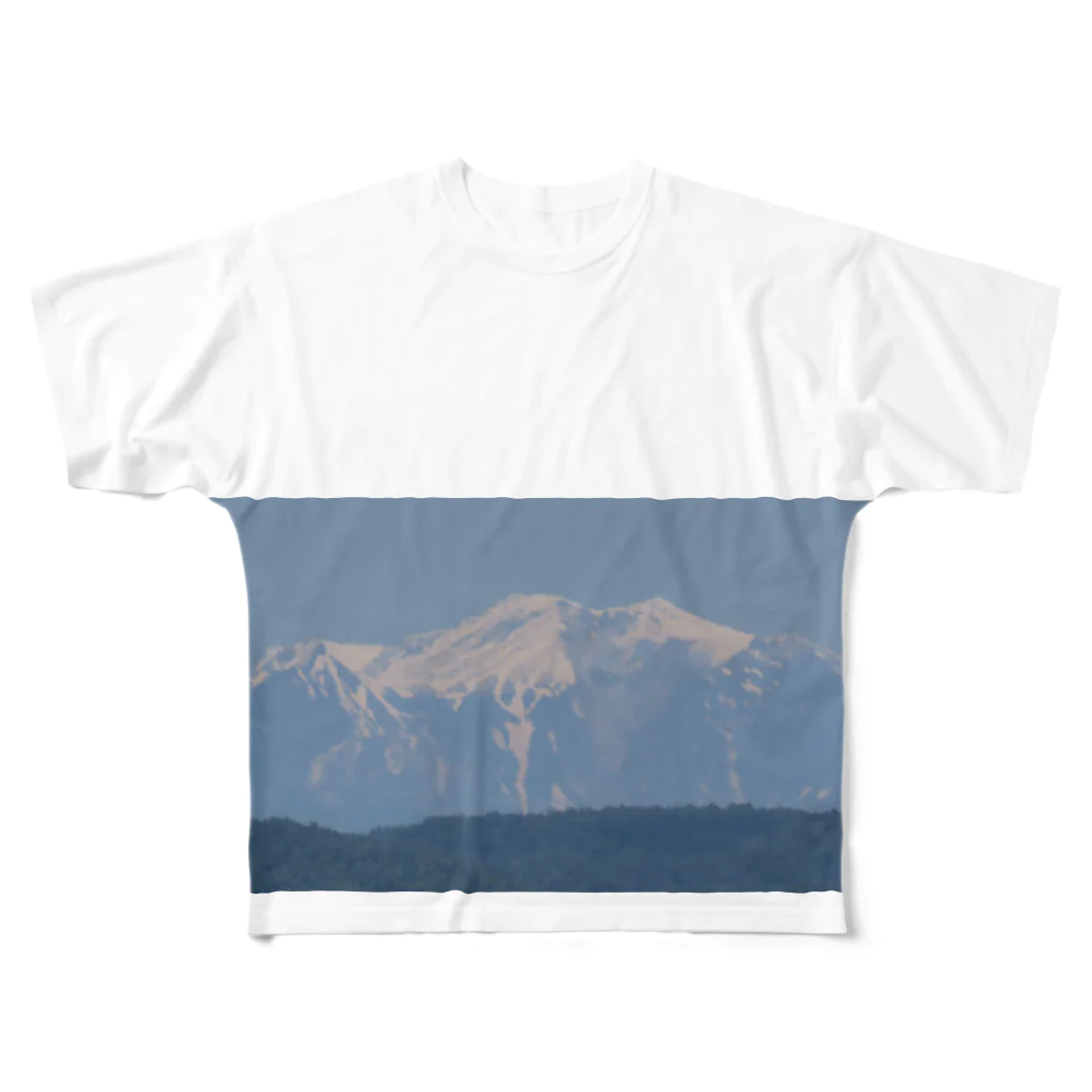 ミラくまの雪山0512横 フルグラフィックTシャツ