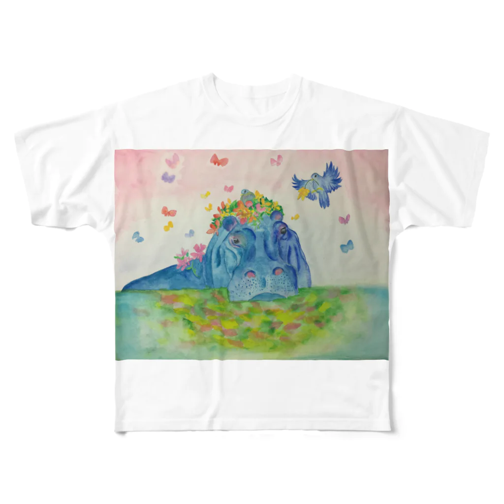 soranotanekoの花の帽子 フルグラフィックTシャツ