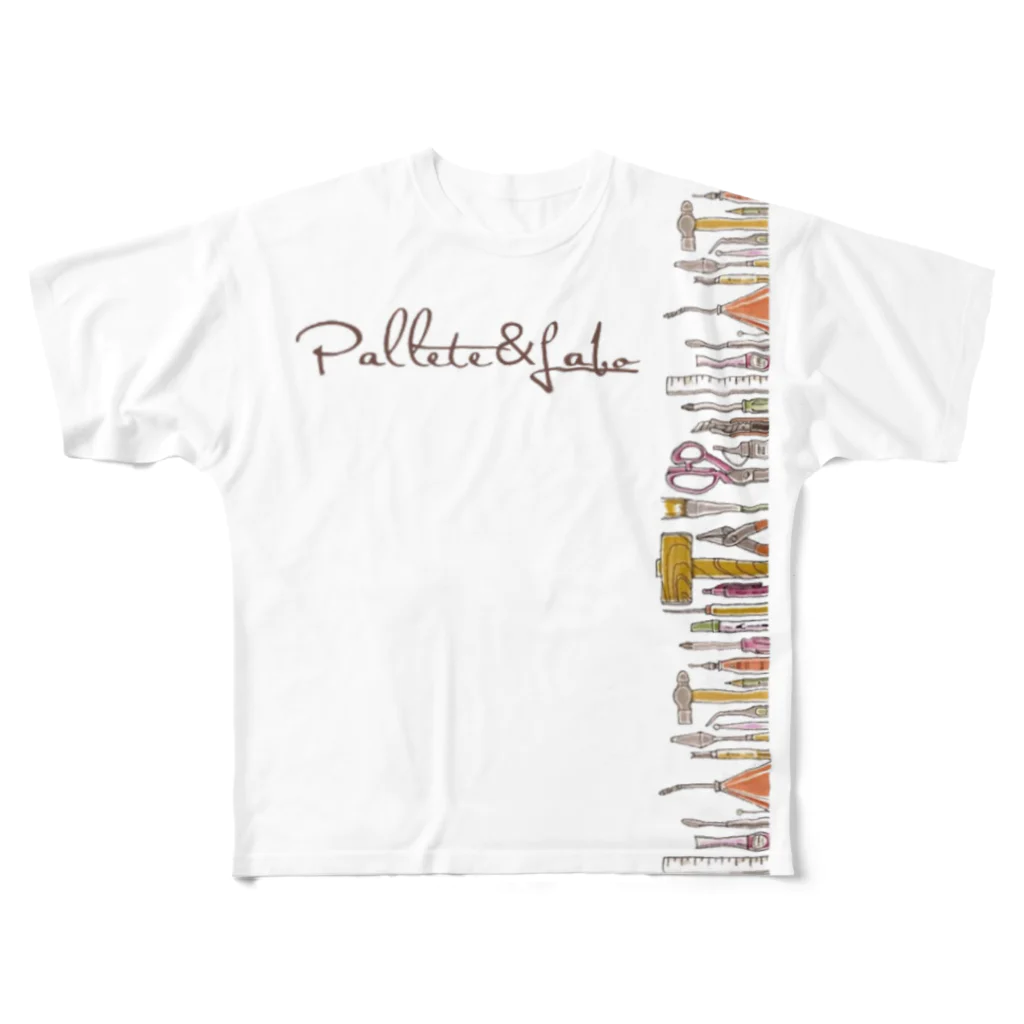 Pallete&LaboのPallete&Labo屋号オリジナルグッズ縦型 All-Over Print T-Shirt