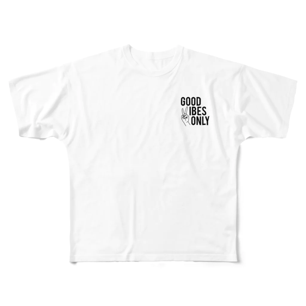 lilylilyのgood vibes only フルグラフィックTシャツ