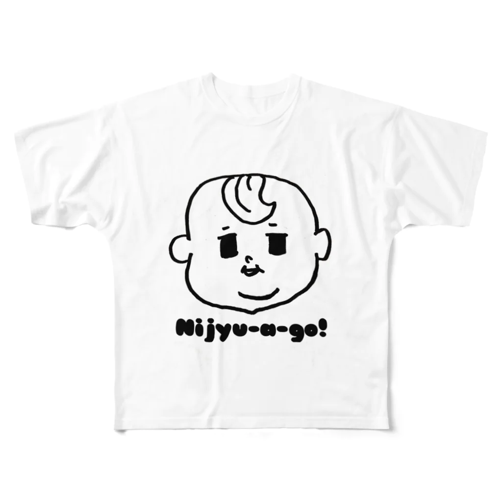 LLP-babyのNijyu-a -go! 薄毛boy フルグラフィックTシャツ