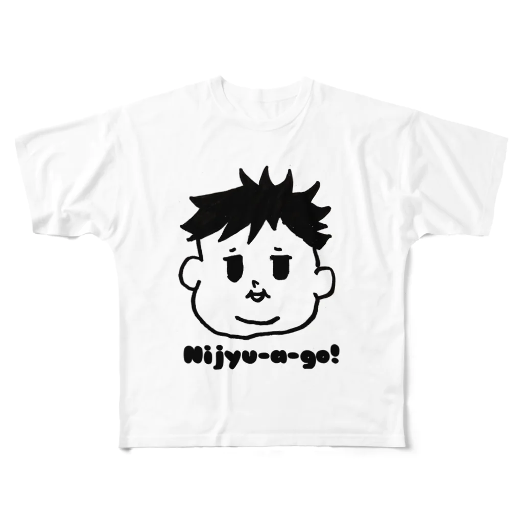 LLP-babyのNijyu-a -go!多毛boy フルグラフィックTシャツ