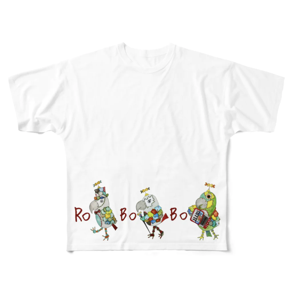 ねこぜや の ROBOBO ちょびすけロボ ボルトロボ ボウ助ロボ All-Over Print T-Shirt