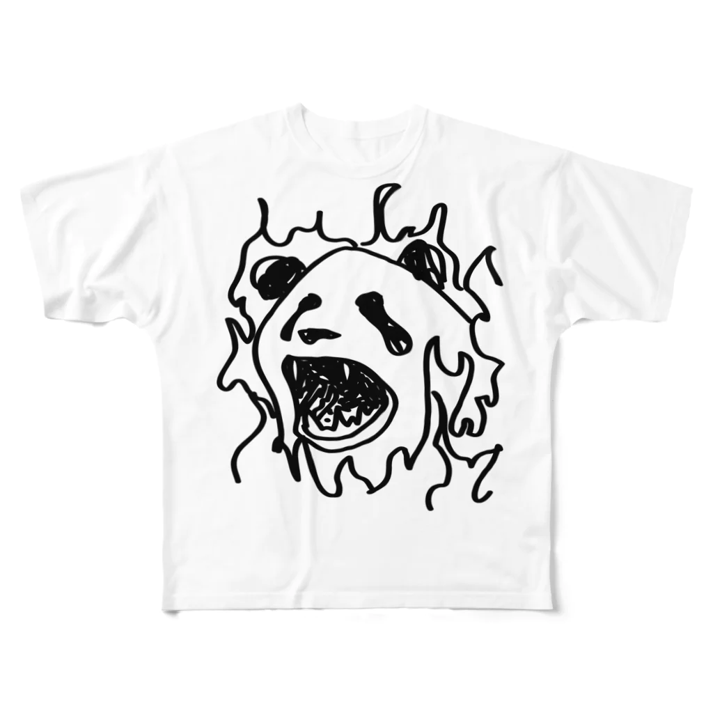 kaika_kamkamのroast-panda フルグラフィックTシャツ