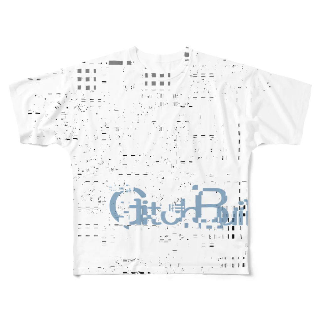 GlitchBuiltのWhite noise (GlitchBuilt Logo) フルグラフィックTシャツ
