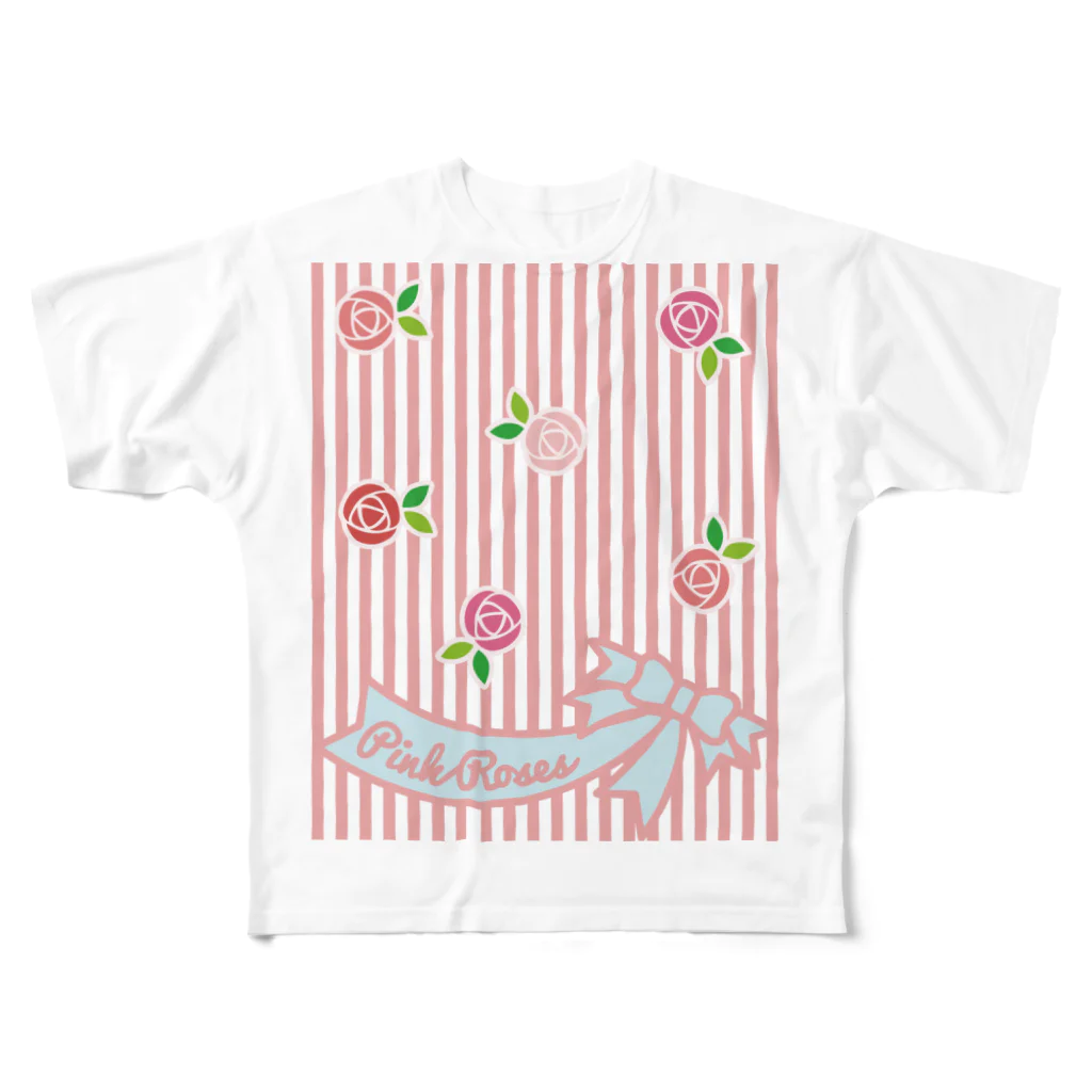 フォーヴァのPink Roses フルグラフィックTシャツ