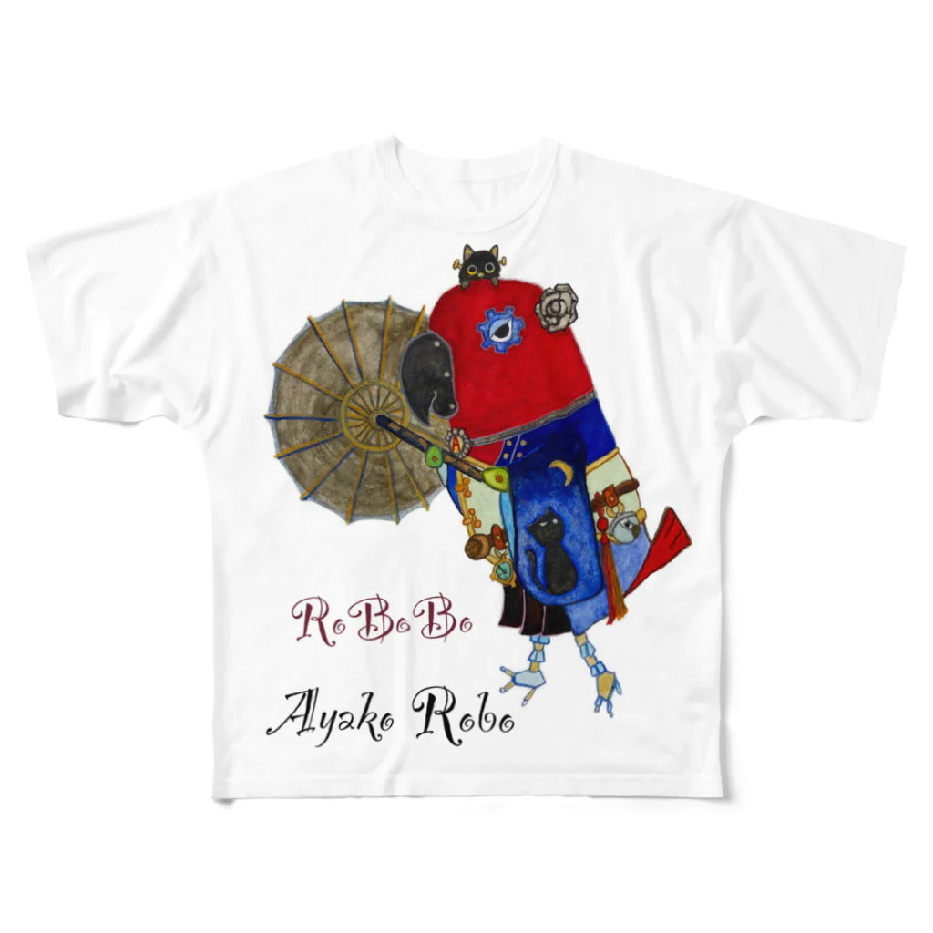 ねこぜや のROBOBOオオハナインコ 「妖子ロボ」 All-Over Print T-Shirt