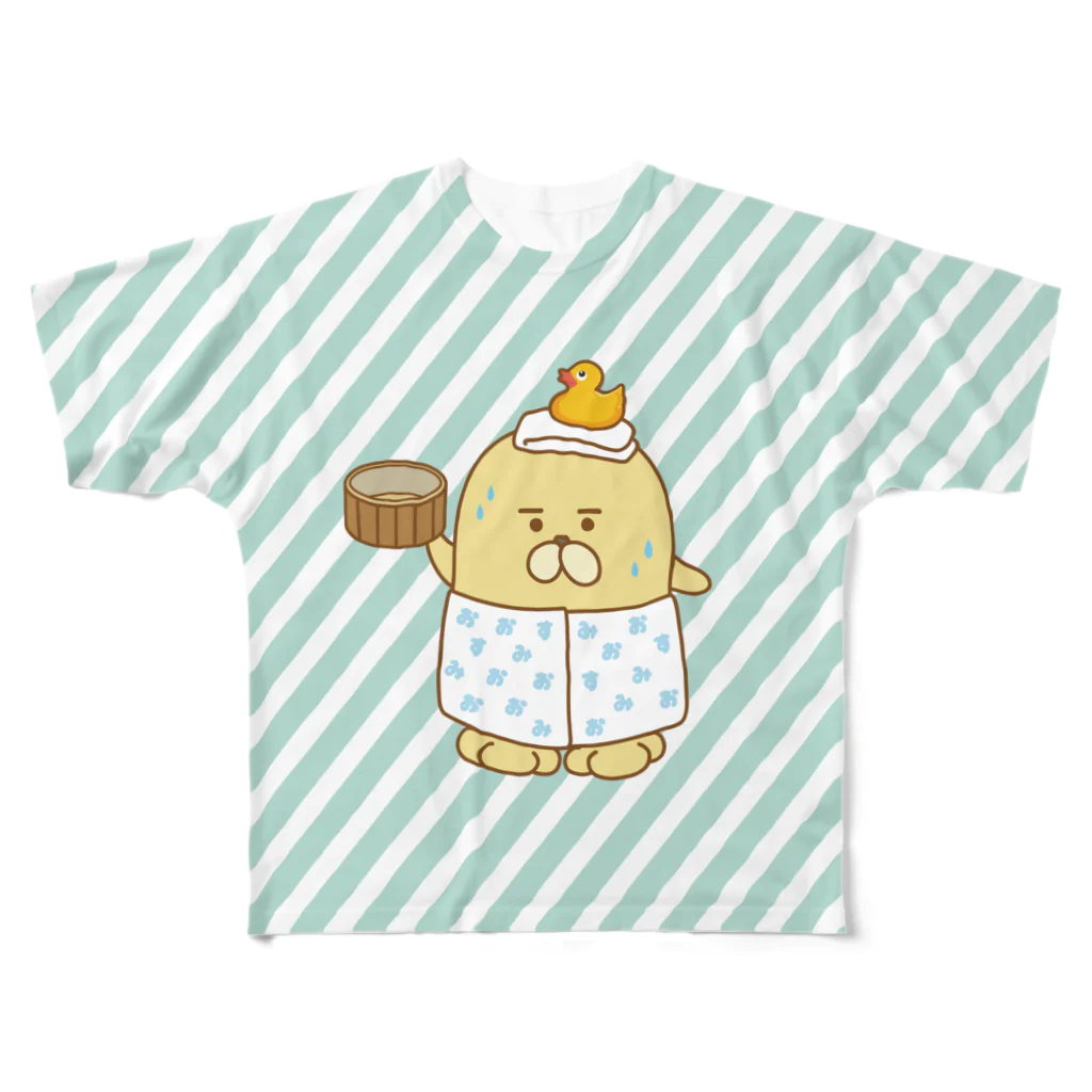 エツコロジーのおじゃもんくんさわやか温泉 フルグラフィックTシャツ