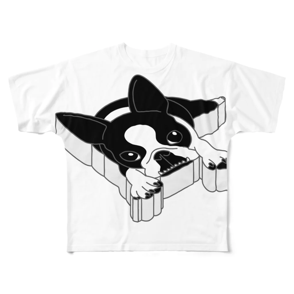 コチ(ボストンテリア)のボストンテリア(消しゴム)[v2.10k] All-Over Print T-Shirt