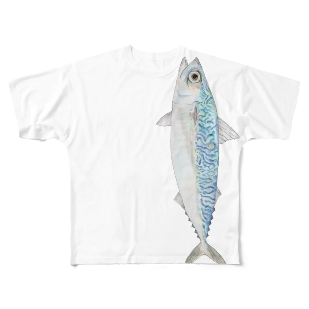 pinnamlarisのサバ（縦向きタイプ） All-Over Print T-Shirt