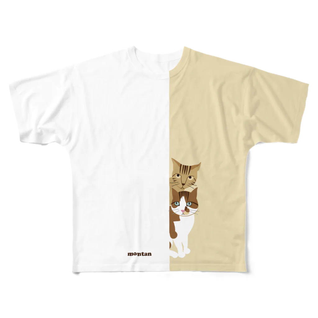 エダマメトイチのmontan 1 ベージュ  All-Over Print T-Shirt