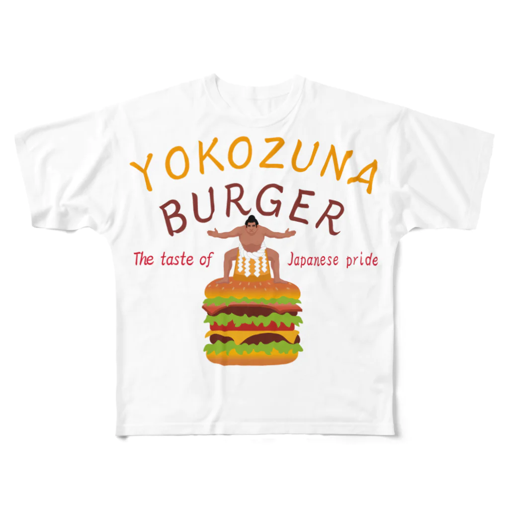 キッズモード某の横綱バーガー フルグラフィックTシャツ