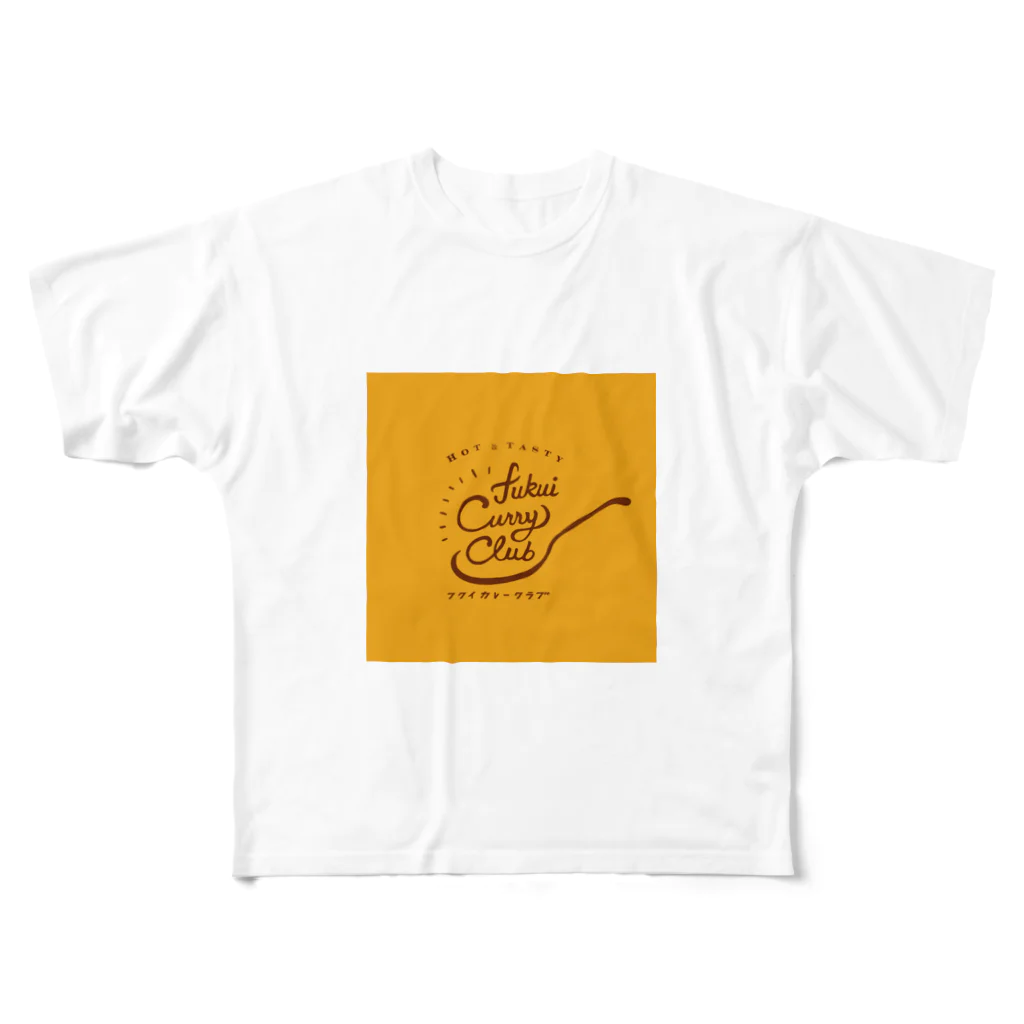 FUKUI CURRY CLUBのFUKUI CURRY CLUB ロゴ フルグラフィックTシャツ