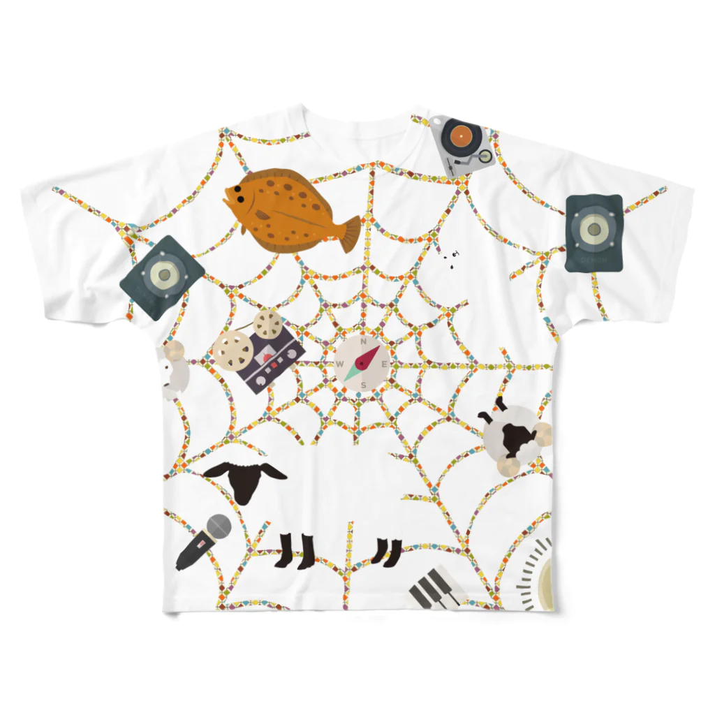 ＯＫダイレクト　powered by SUZURIのSpiderwebでべらと羊 All-Over Print T-Shirt