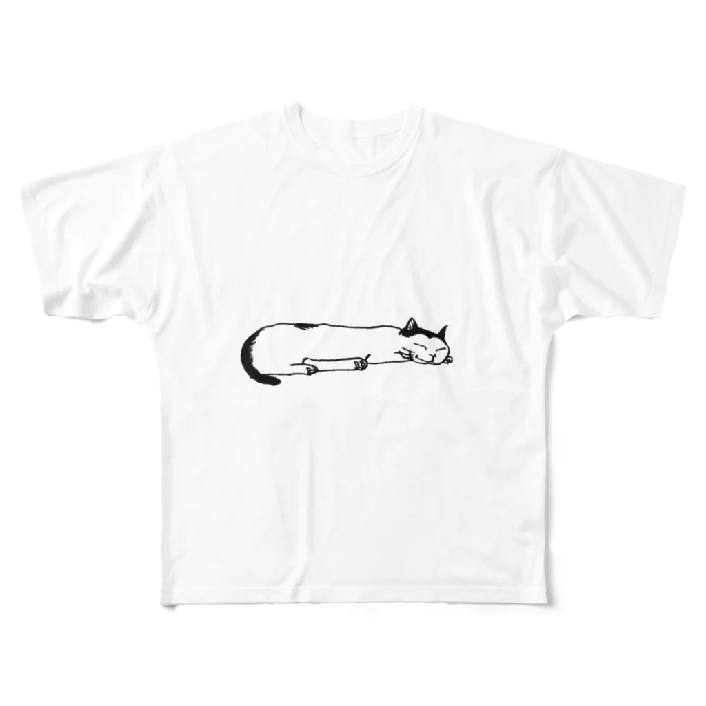 ねこのしっぽのねむりねこ フルグラフィックTシャツ