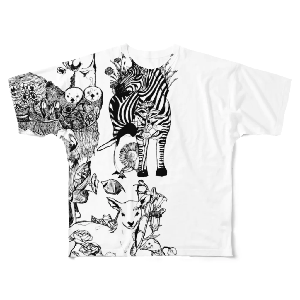 Oroのドウブツとショクブツいっぱい All-Over Print T-Shirt