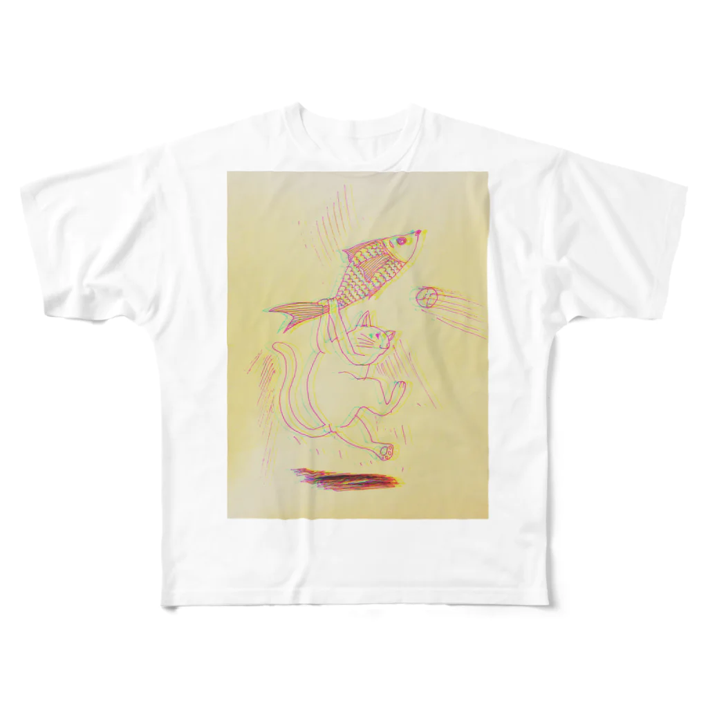 yupiyのホームランキャット All-Over Print T-Shirt