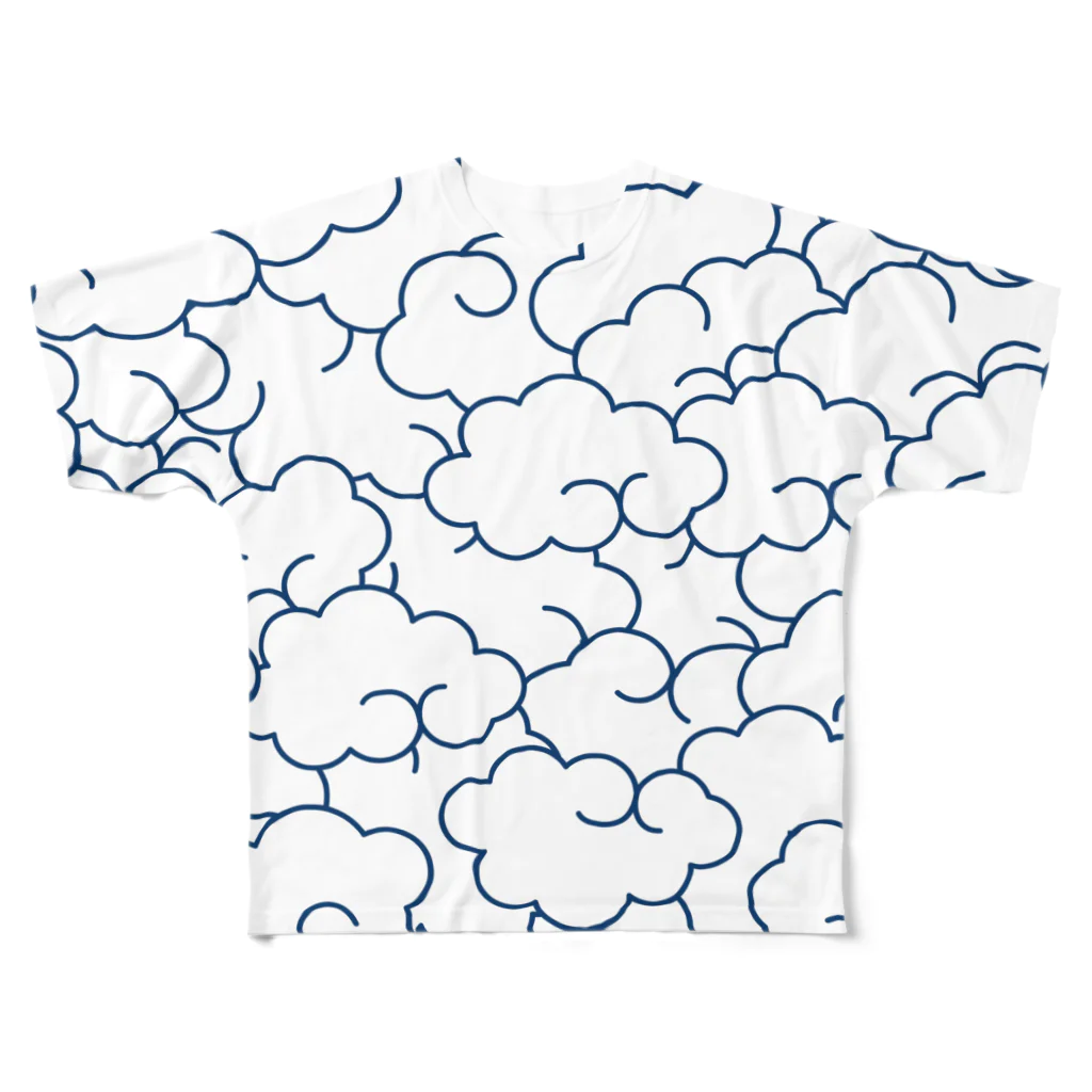 パーティープラネットのもくもくの雲 フルグラフィックTシャツ