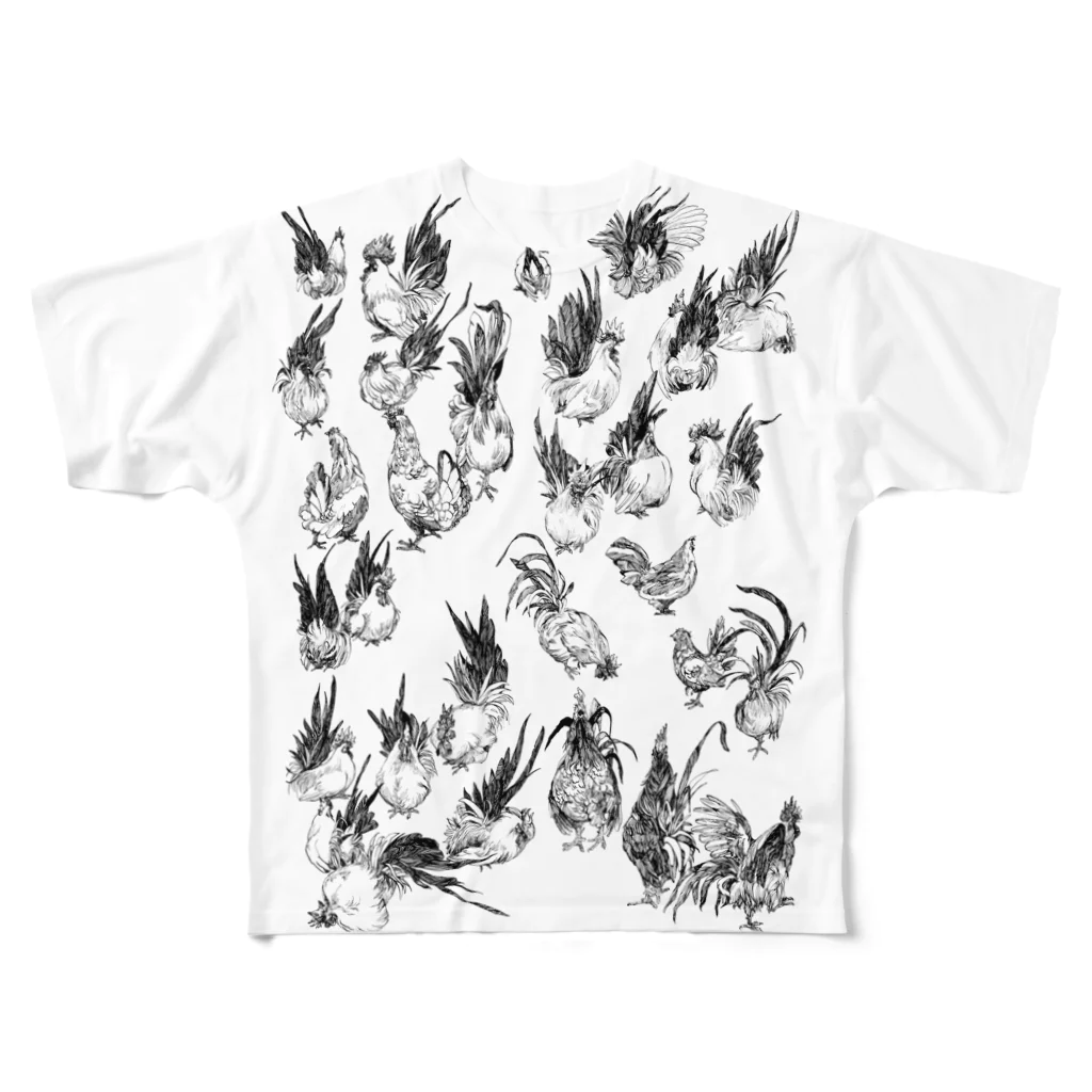 一寸五分舎の群鶏 All-Over Print T-Shirt