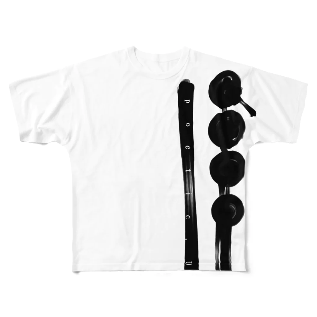 poetic_Uの墨痕 All-Over Print T-Shirt