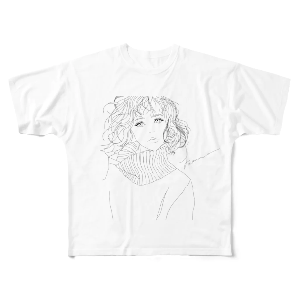 Kana shopのGirl フルグラフィックTシャツ