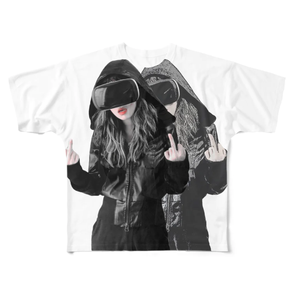 Ex_MachinaのVR-Girl: Virtual Fxxker All-Over Print T-Shirt