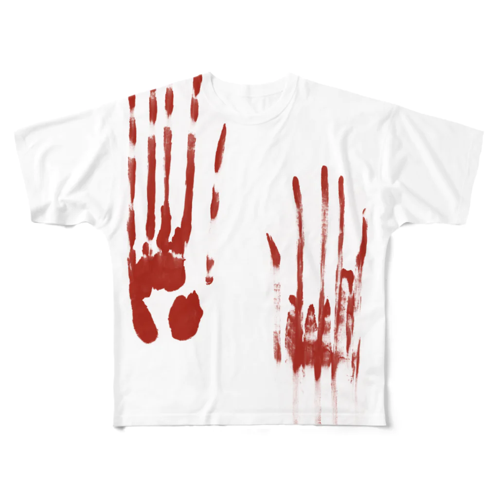 Misa Funeral Storeの血塗られた手形シリーズ All-Over Print T-Shirt