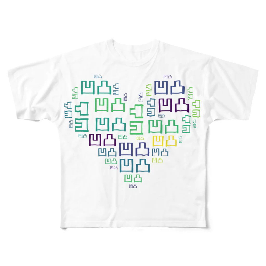 WgalleryCの27.ha-to-color フルグラフィックTシャツ