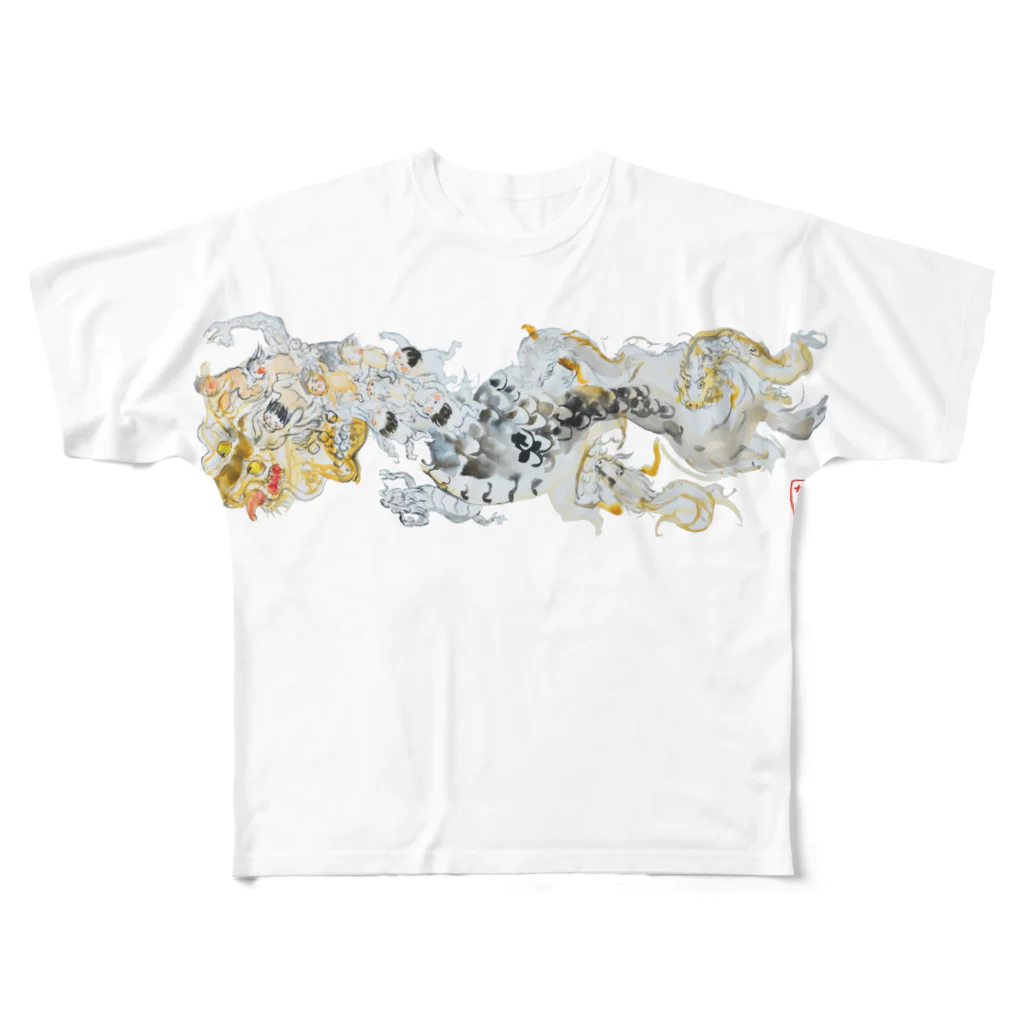 Katsurako かつらこ (鯛茶漬け)の龍 フルグラフィックTシャツ