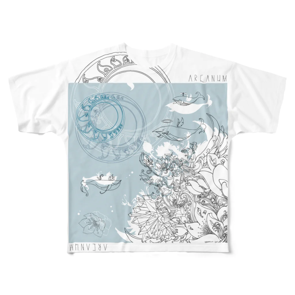 ARCANUMのARCANUM Pallet Aqua All-Over Print T-Shirt