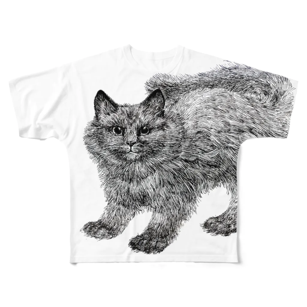 segasworksのふわふわの仔猫 フルグラフィックTシャツ