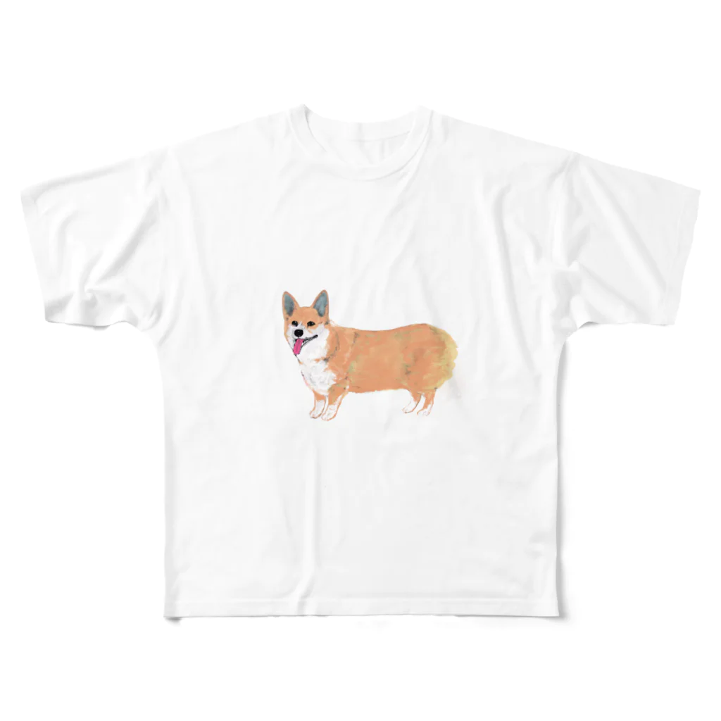 nanakdvのコーギー犬 フルグラフィックTシャツ