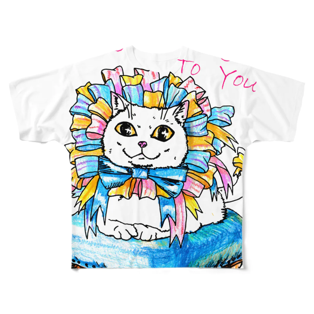 猫竹（nekotake)のHappy  birthday to you フルグラフィックTシャツ