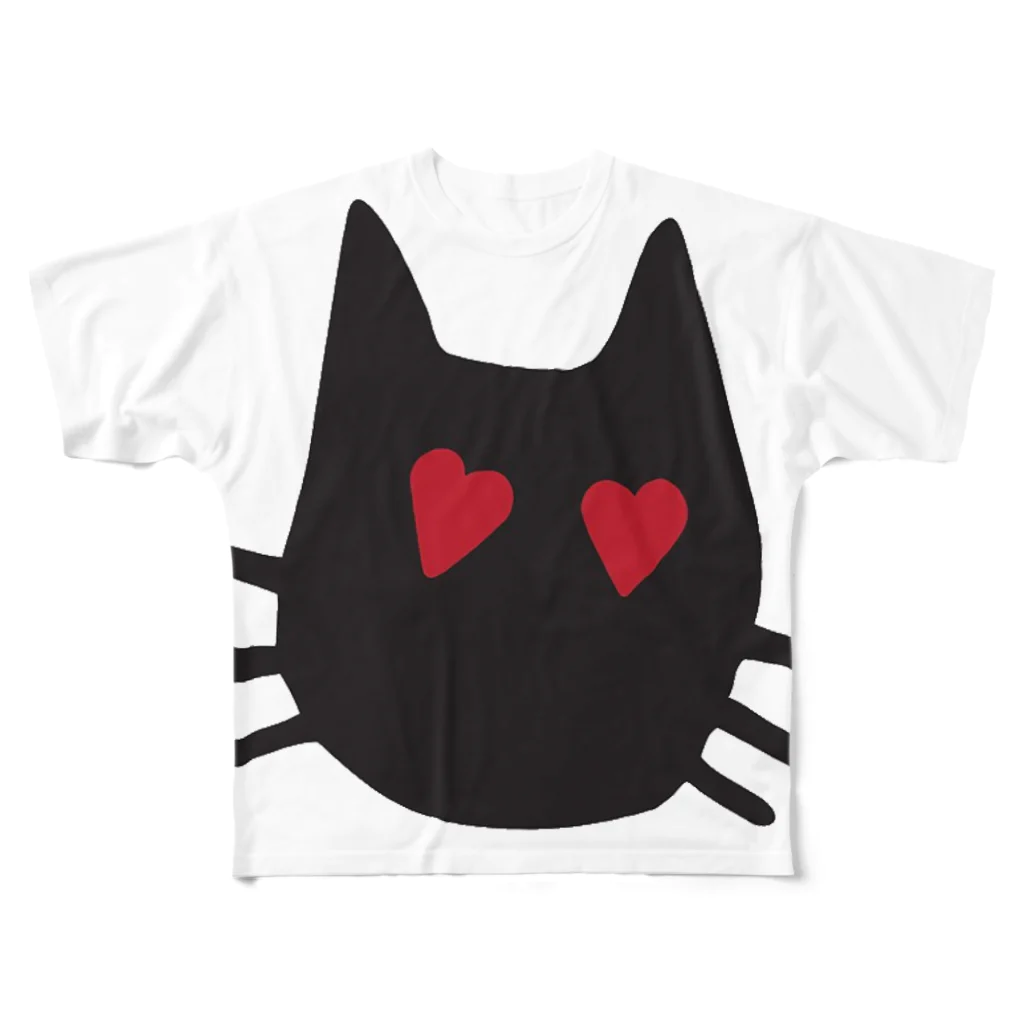 cats-houseのLOVE-cat フルグラフィックTシャツ